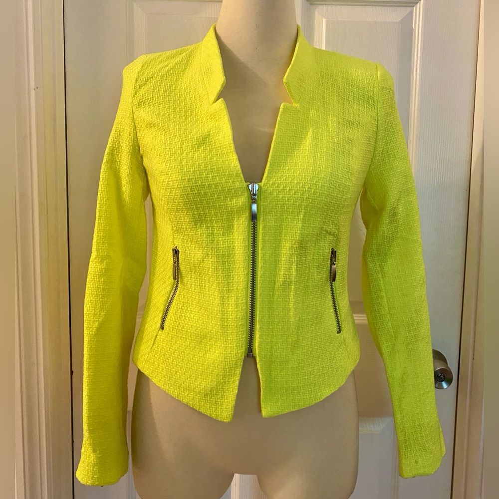 a.n.a Neon Yellow Blazer Structured Silhouette